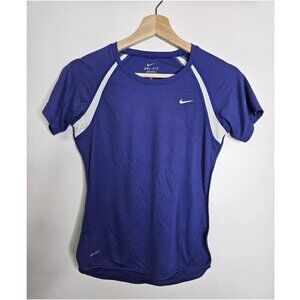 Nike Short Sleeve Football Jersey Tee Thight Fit Athletic Women's Size XS Blue